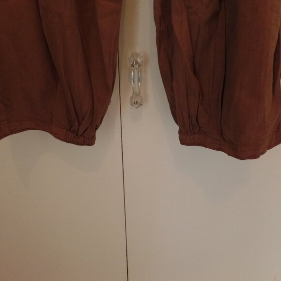 Free People To The Sky NWOT Parachute Pants COCOA Baggy Oversized Boho Medium - Picture 8 of 9